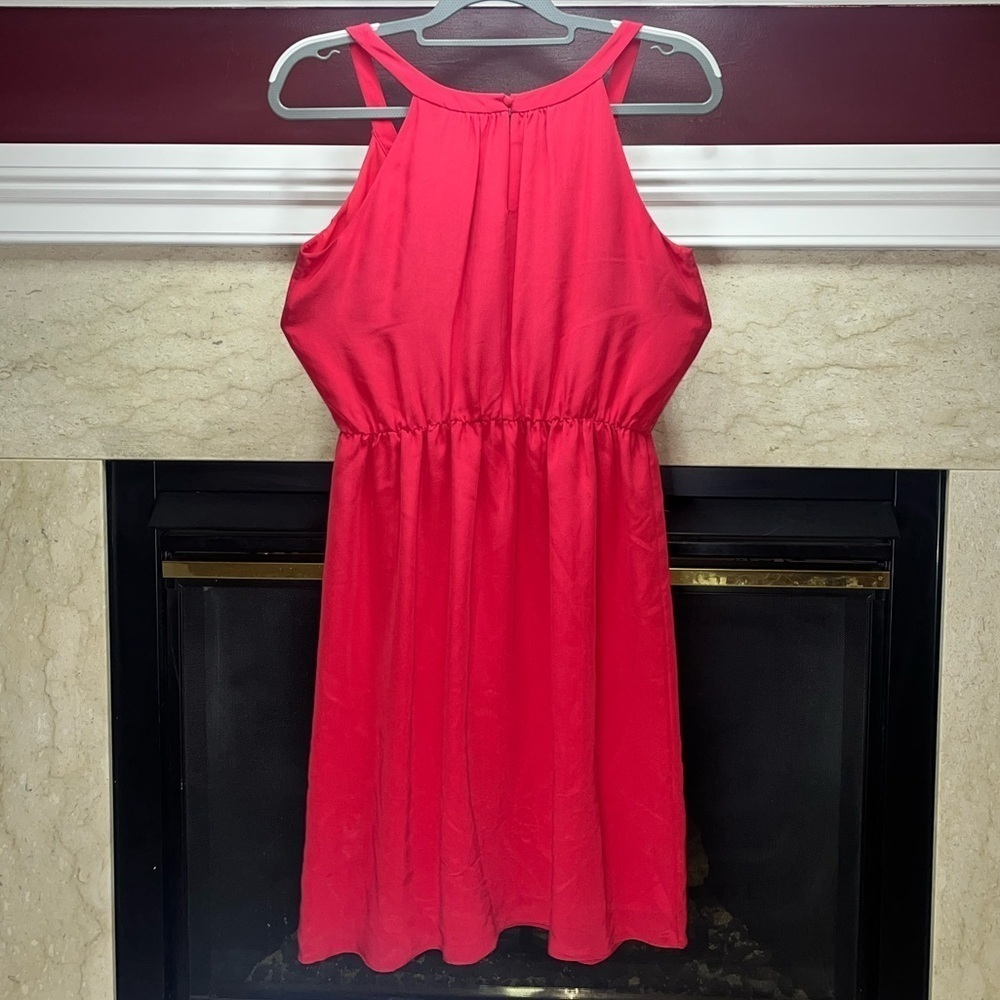 Suzi Chin for Maggy Boutique 100% Silk soft red ruffled dress - Picture 7 of 12
